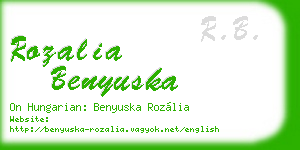 rozalia benyuska business card